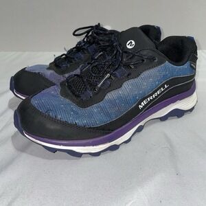 Merrell Moab Speed Shoes Youth Size 5‎ Blue Black Athletic Hiking Sneakers